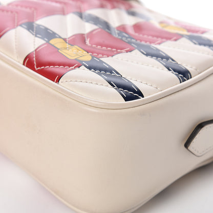 Gucci Calfskin Matelasse Trompe L'Oeil Print Small GG Marmont Chain Shoulder Bag White 13 of 17