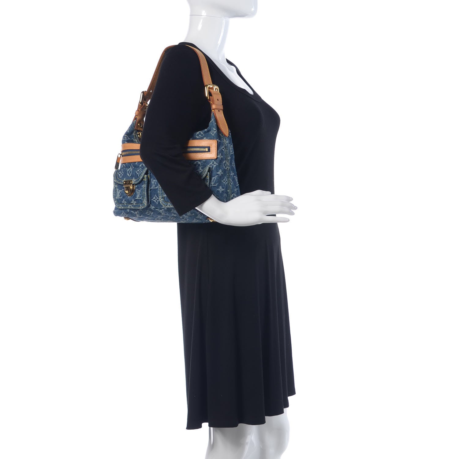 Louis Vuitton Monogram Denim Baggy PM Blue 2 of 13