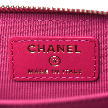 Chanel Caviar Quilted Zip Card Holder Fuchsia 6 of 8