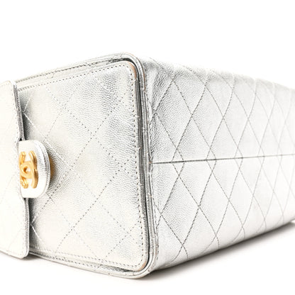 Chanel Metallic Caviar Quilted Small Chanel 25 Handbag Silver 9 of 11