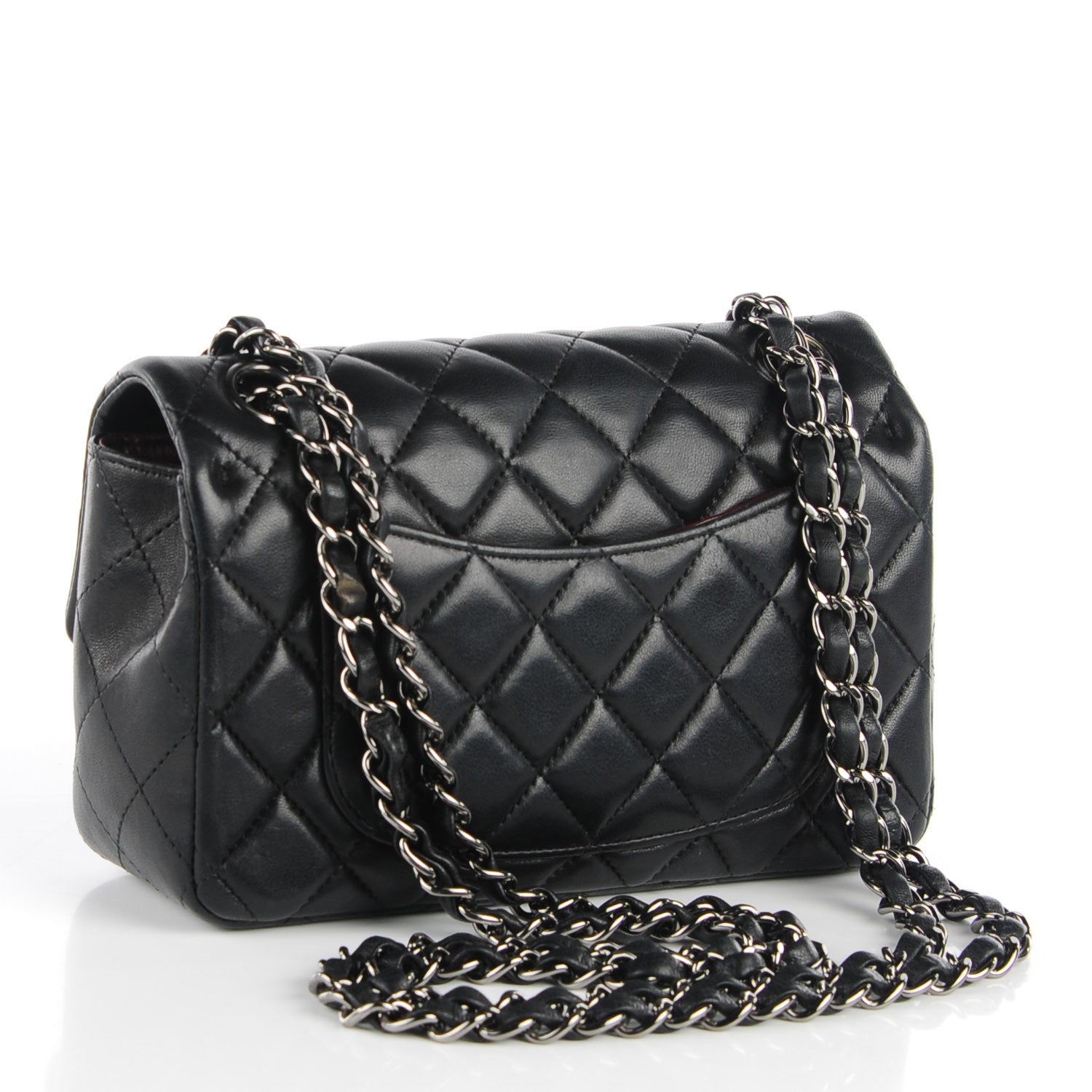 Chanel Lambskin Quilted Mini Rectangular Flap Black 4 of 9