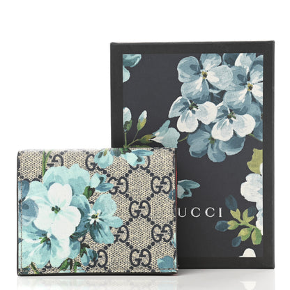Gucci GG Supreme Monogram Blooms Card Case Beige Blue Navy Hibiscus Red 8 of 8