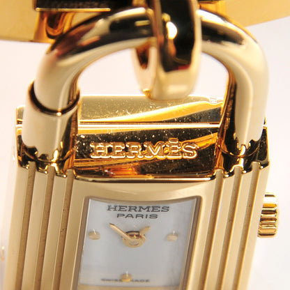 Hermes Stainless Steel Barenia 20mm Kelly Cadena Double Tour Quartz Watch Noir 9 of 12