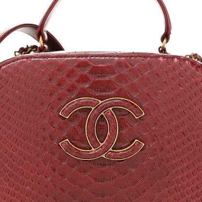 Chanel Snakeskin Calfskin Quilted Small Coco Curve Vanity Burgundy 8 of 14