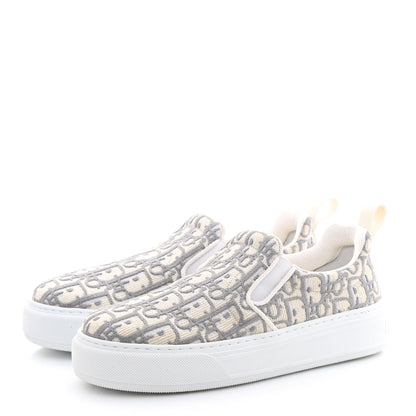 Christian Dior Canvas Oblique Embroidered Womens Solar Slip On Sneakers 37 Grey Stone 3 of 9