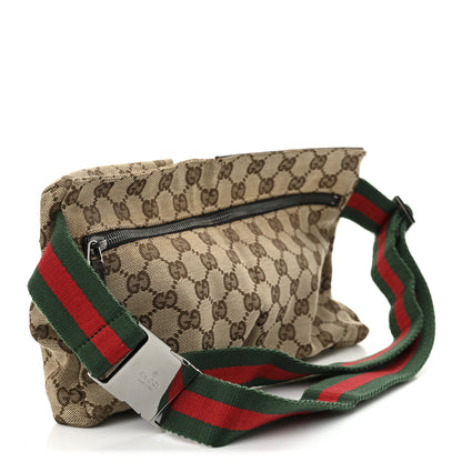 Gucci GG Monogram Web Double Pocket Belt Bag Dark Brown 3 of 9