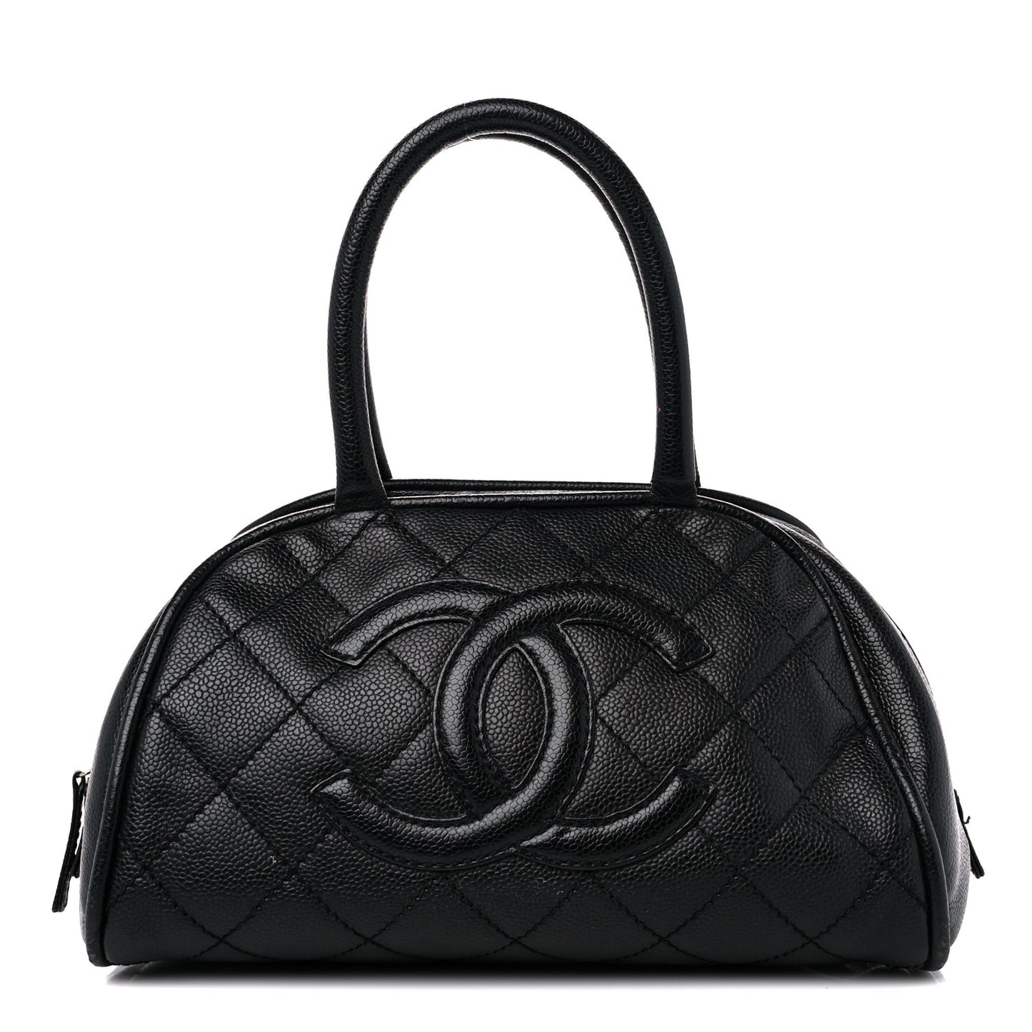 Caviar Quilted Small Bowler Black