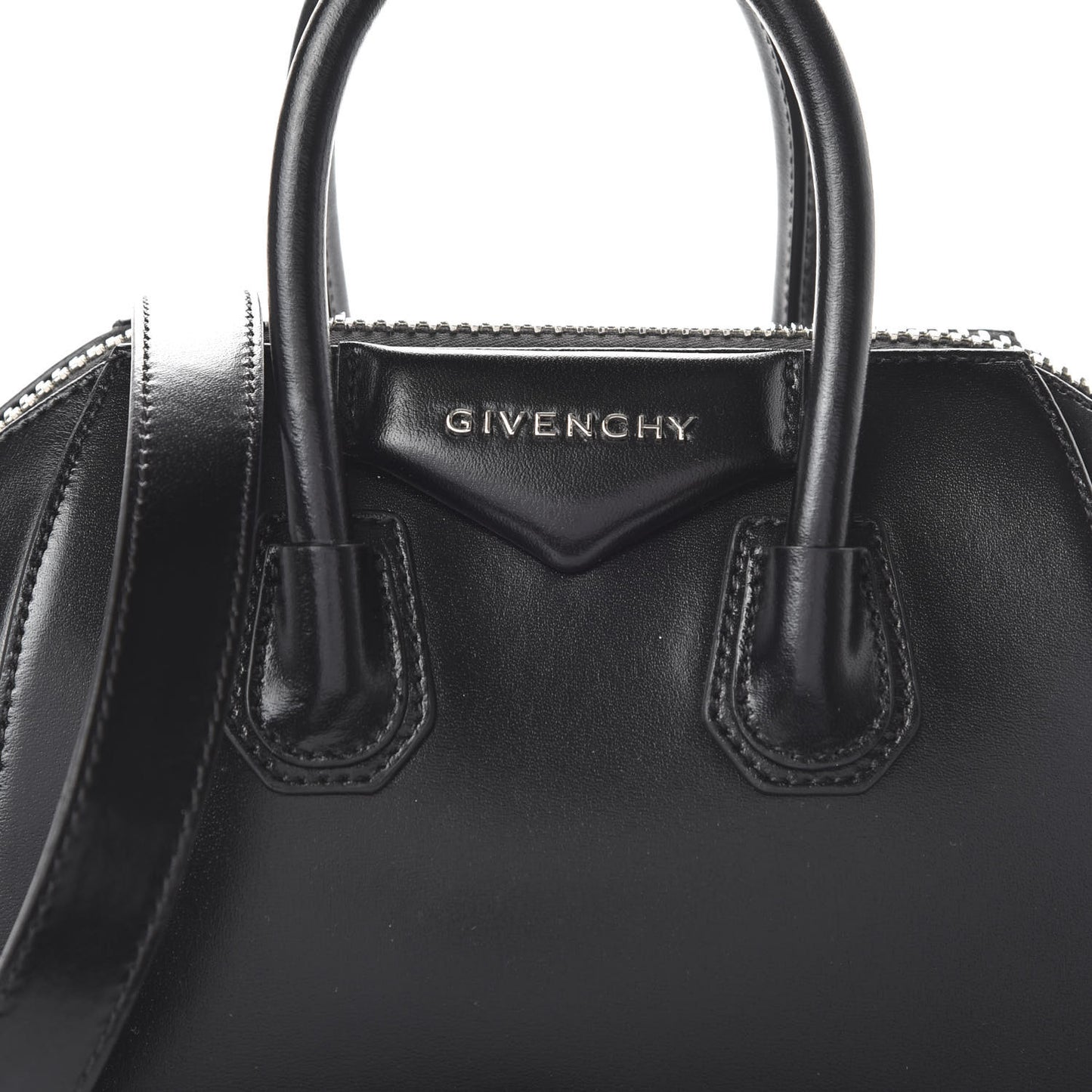 Shiny Lord Calfskin Mini Antigona Black