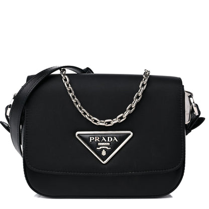Prada Nylon Calfskin Identity Shoulder Bag Black 1 of 15