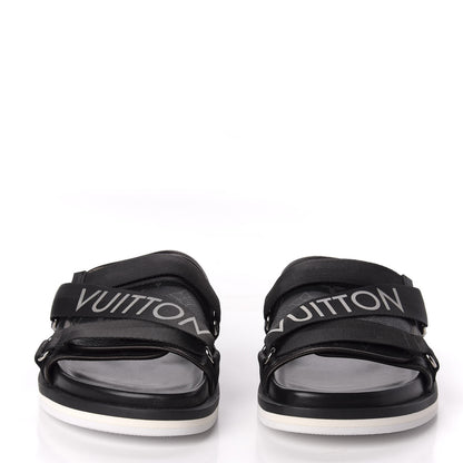 Louis Vuitton Monogram Eclipse Mens Honolulu Mule 9 Black 2 of 10