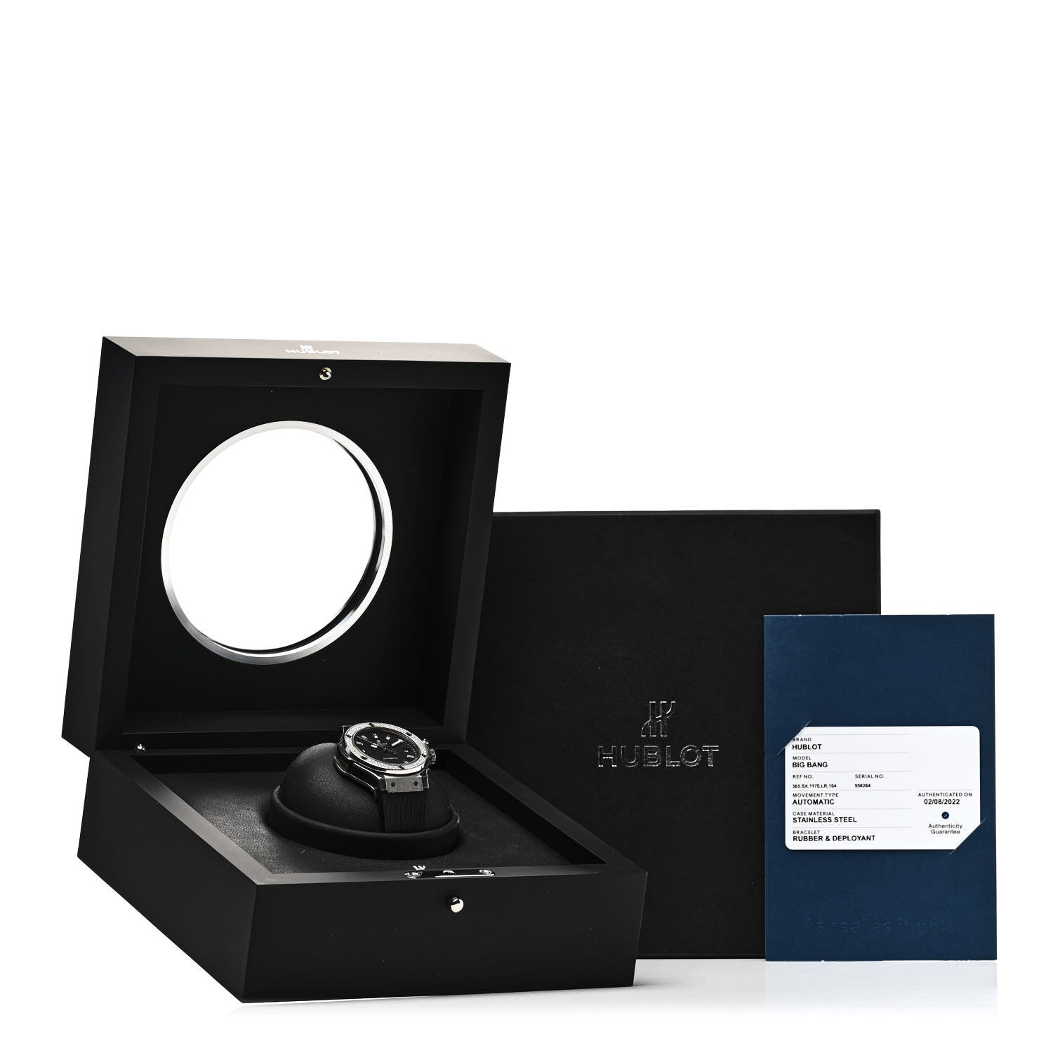 Hublot Stainless Steel Rubber Diamond Pave Bezel 38mm Big Bang Automatic Watch Black 365.SX.1170.LR.1104 5 of 5