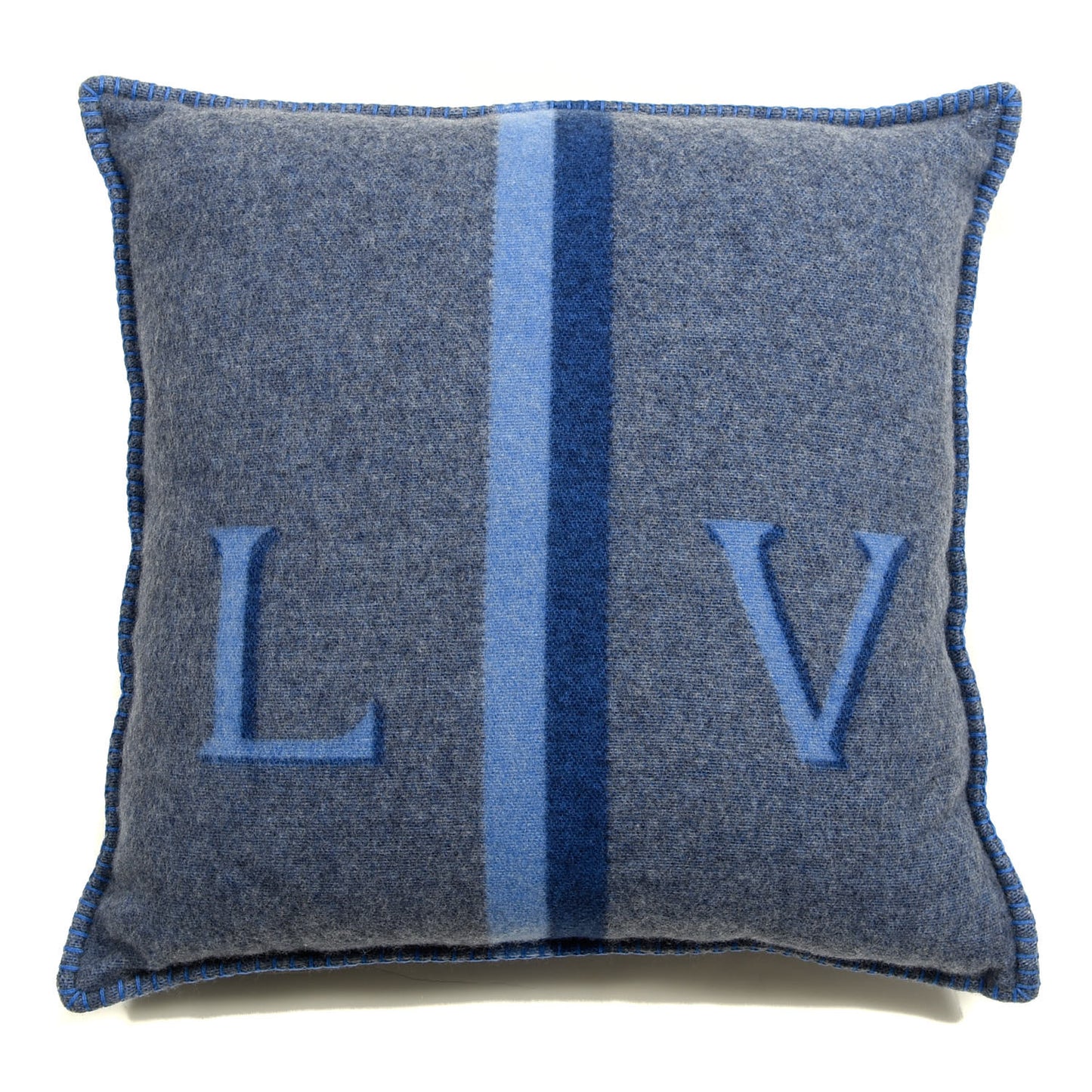 Wool Cashmere Cushion Pillow Blue Gray