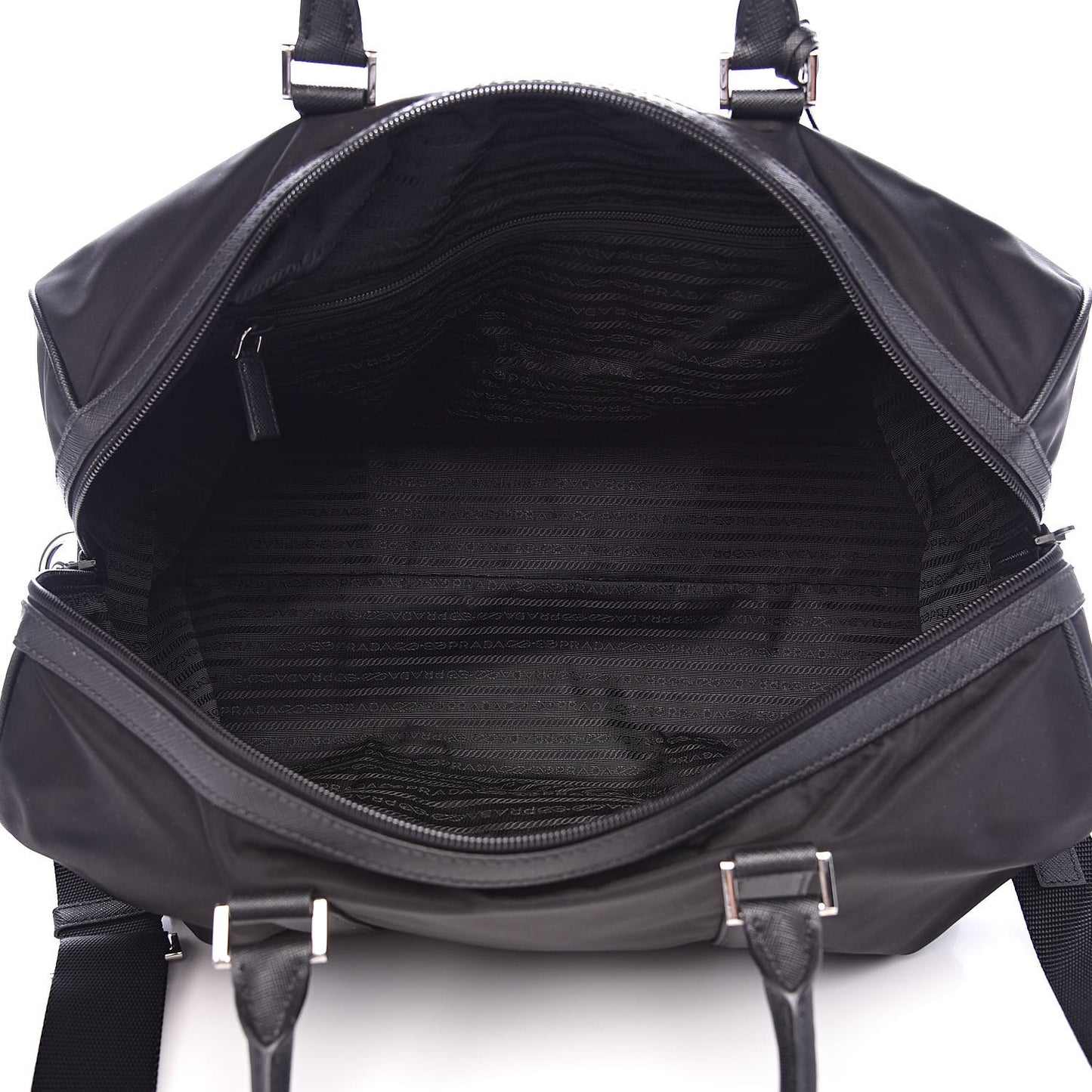 Tessuto Nylon Saffiano Viaggio Duffle Black