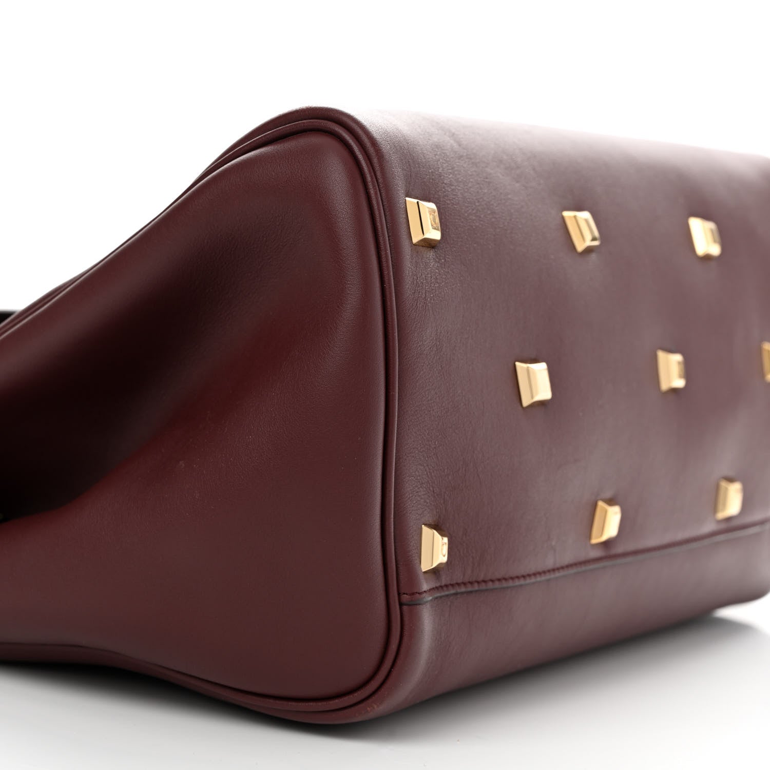 Salvatore Ferragamo Calfskin Large Studio Bag Wine 9 of 11