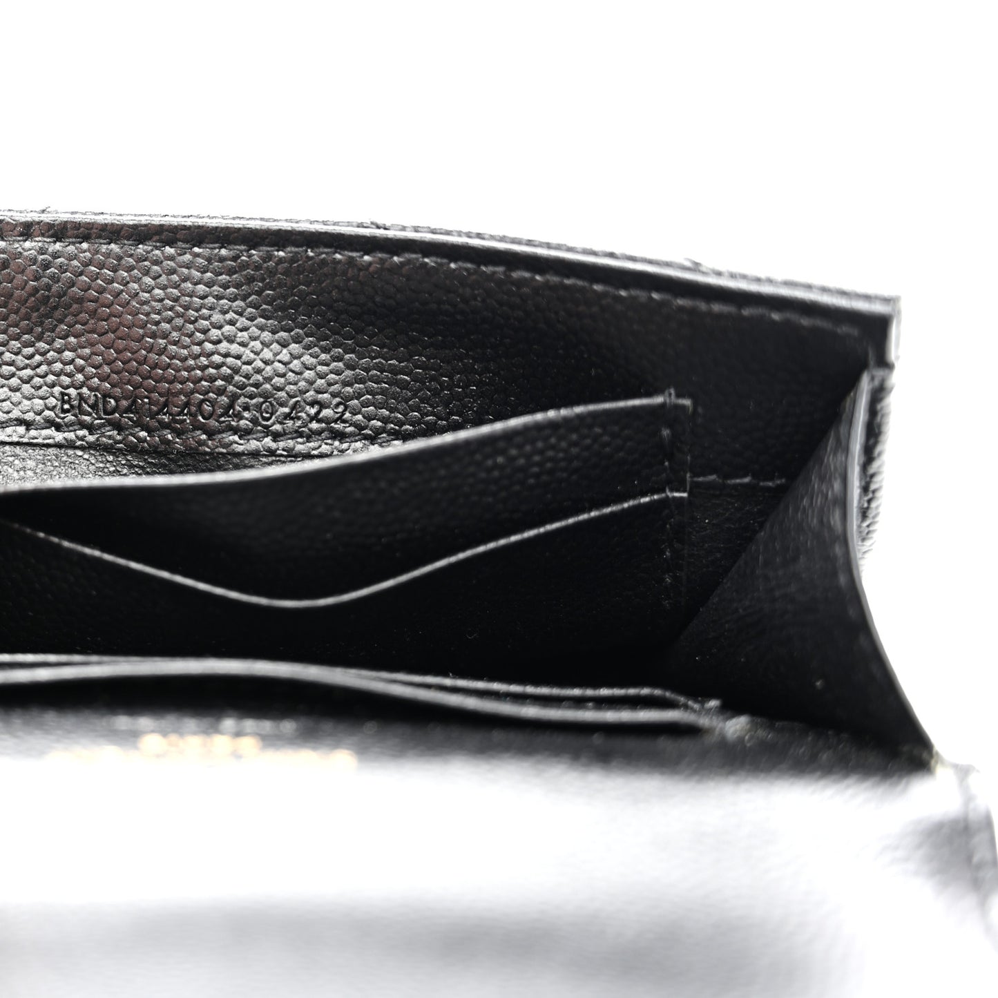 Grain De Poudre Matelasse Chevron Small Monogram Envelope Wallet Black