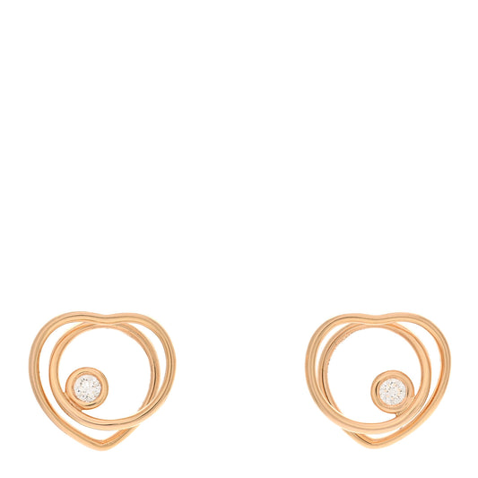 18K Rose Gold Diamond TPM Vertige Coeur Earrings