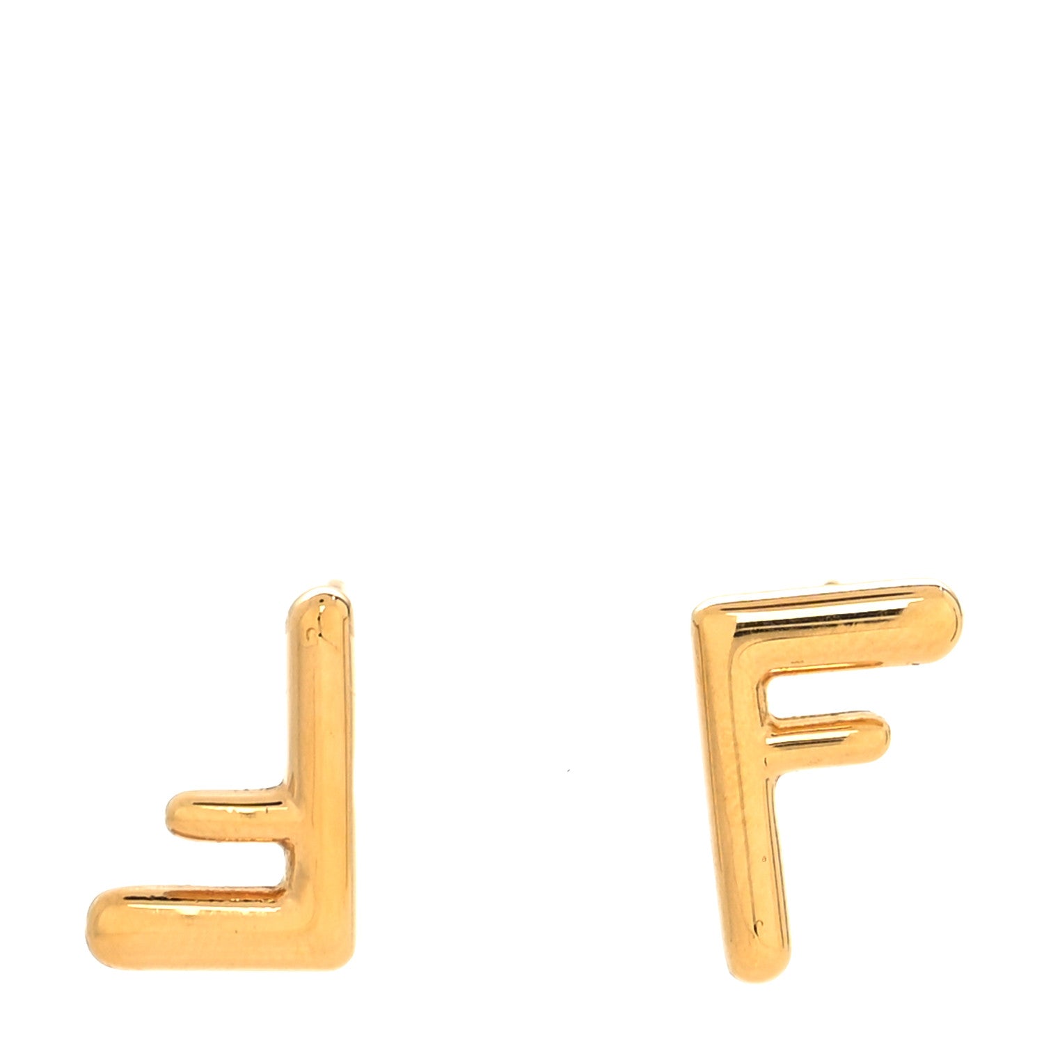 Fendi Metal FF Stud Earrings Gold 1 of 4