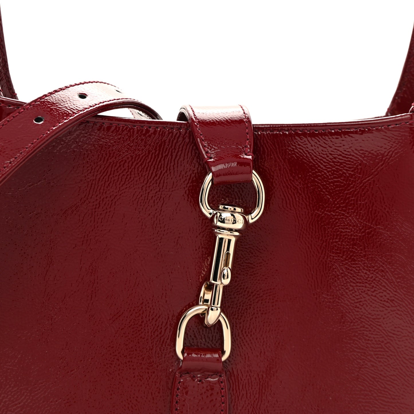 Patent Calfskin Small Jackie Shoulder Bag Rosso