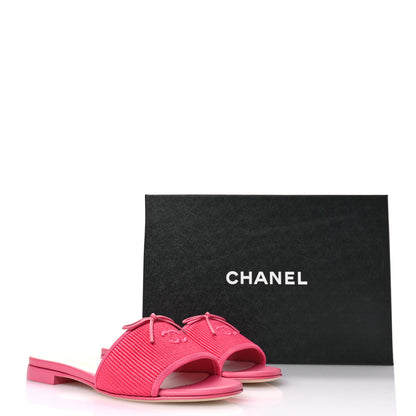 Chanel Fabric Embroidered CC Bow Mules 36 Dark Pink 10 of 10