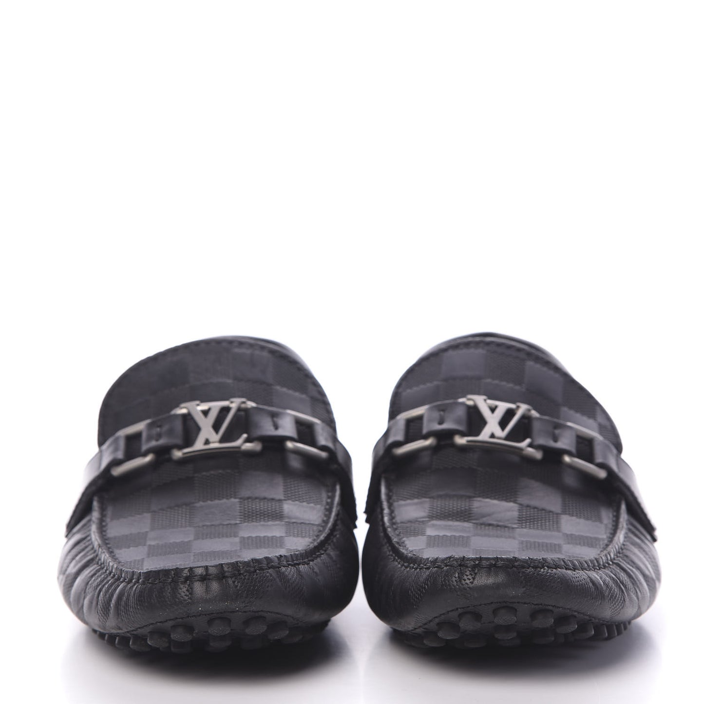 Damier Infini Mens Hockenheim Moccasin Loafers 7.5 Onyx