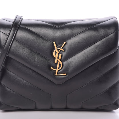 Saint Laurent Calfskin Y Quilted Monogram Toy Loulou Crossbody Bag Black 8 of 11