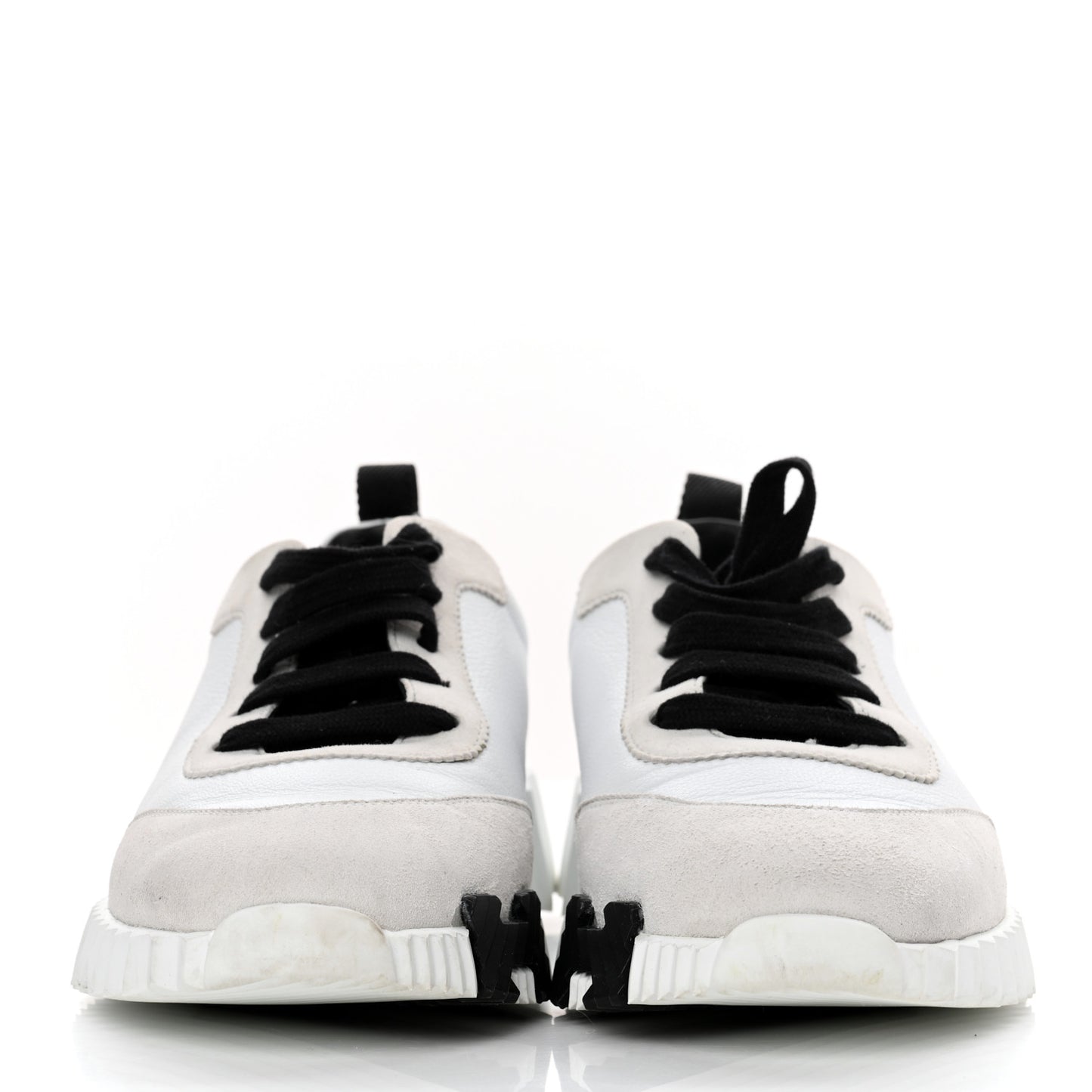 Goatskin Suede Goatskin Bouncing Sneakers 37 White Black