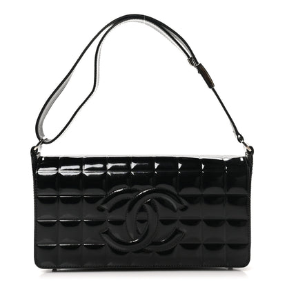 Chanel Patent Chocolate Bar Quilted CC Flap Black 1 of 10