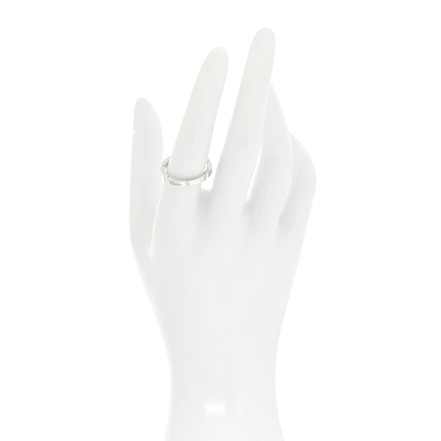 18K White Gold 2.5mm Maillon Panthere Wedding Band Ring 57 8
