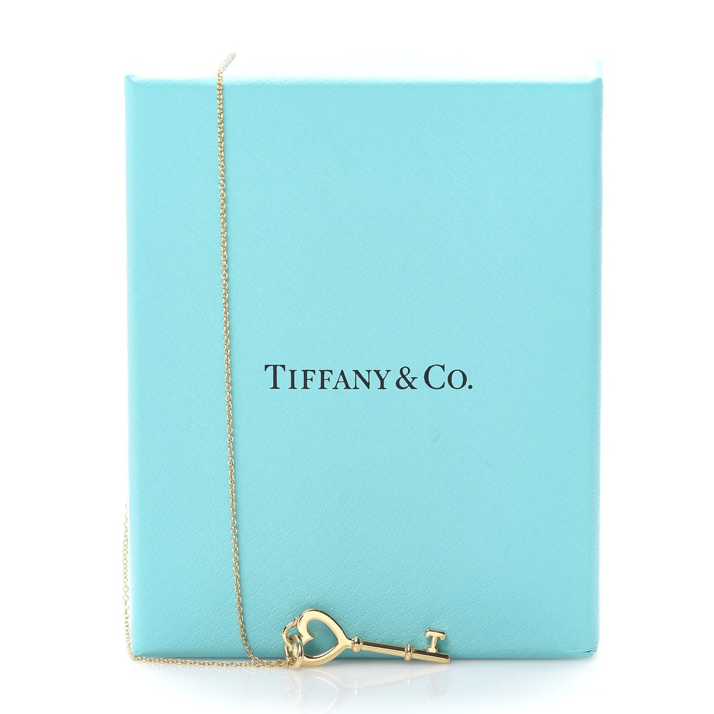 18K Yellow Gold Mini Heart Key Pendant Necklace