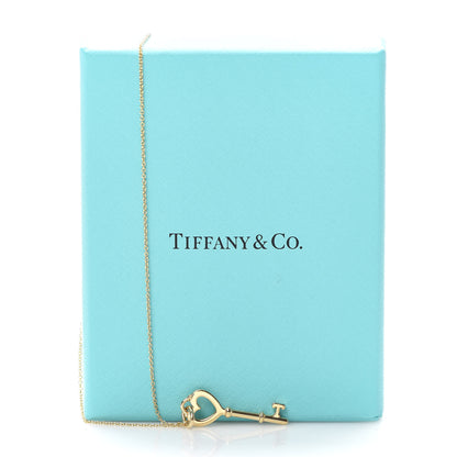 Tiffany 18K Yellow Gold Mini Heart Key Pendant Necklace 6 of 6