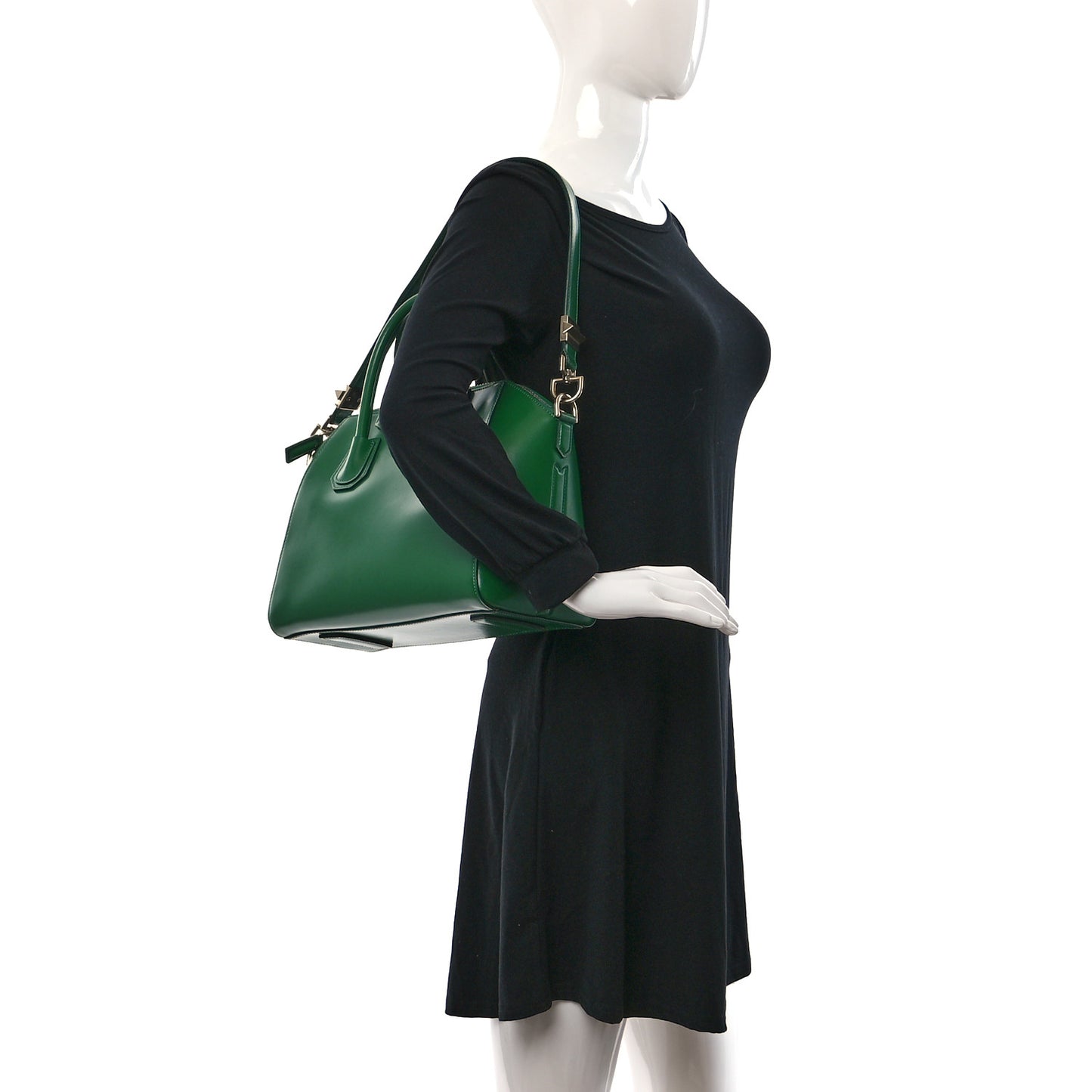 Shiny Lord Calfskin Small Antigona Emerald