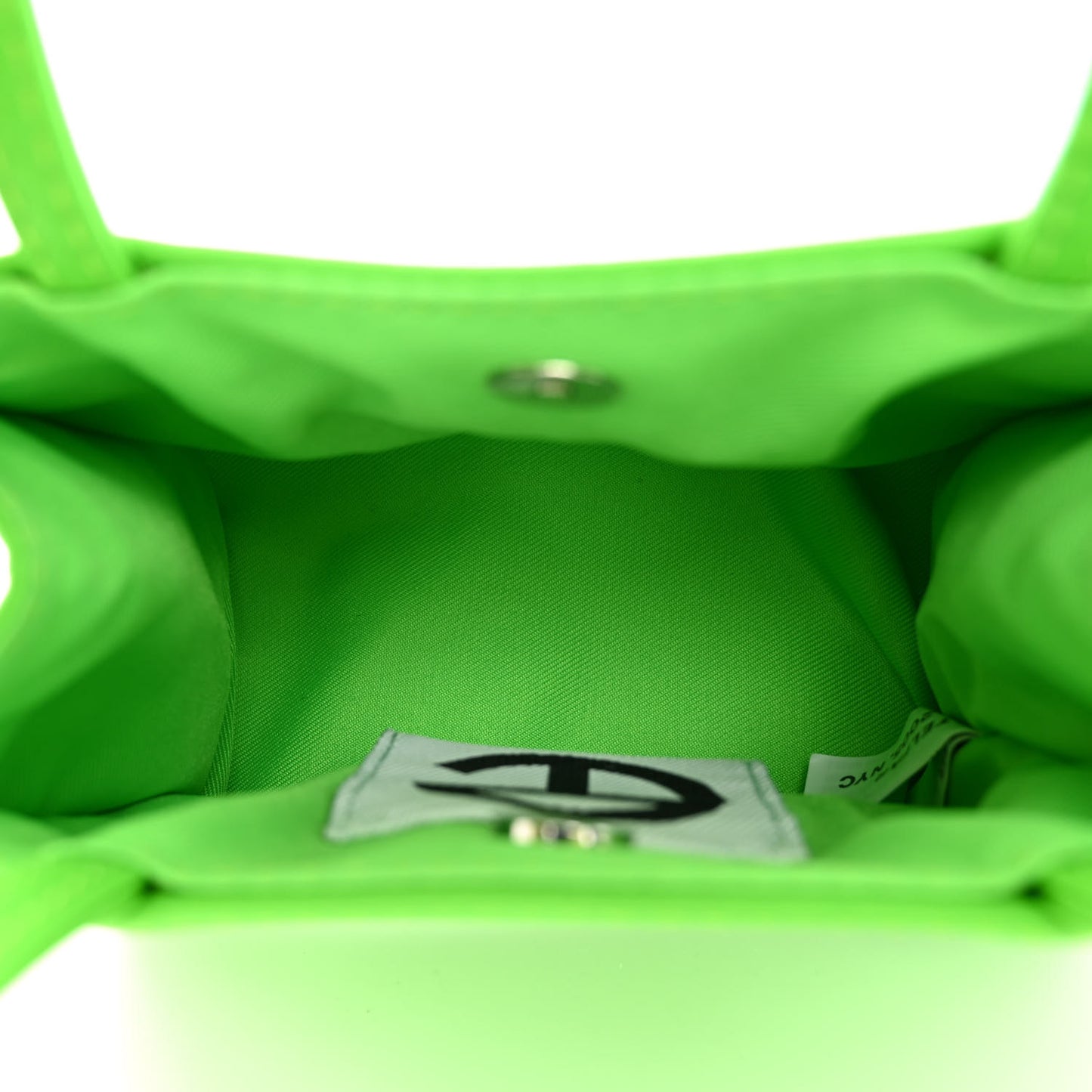 Vegan Leather Small Shopping Bag Highlighter Green