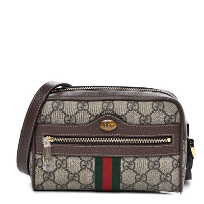 Gucci GG Supreme Monogram Web Mini Ophidia Shoulder Bag Brown 1 of 10