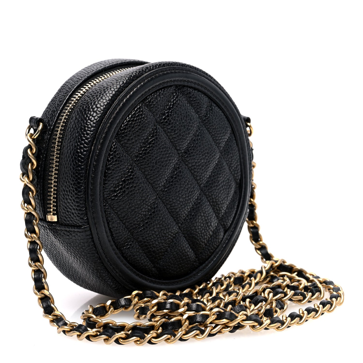 Chanel Caviar Quilted Round Filigree Crossbody Black 3 of 10