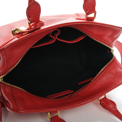 Alexander McQueen Pebbled Calfskin Small Skull Padlock Zip Around Tote Red 5 of 7