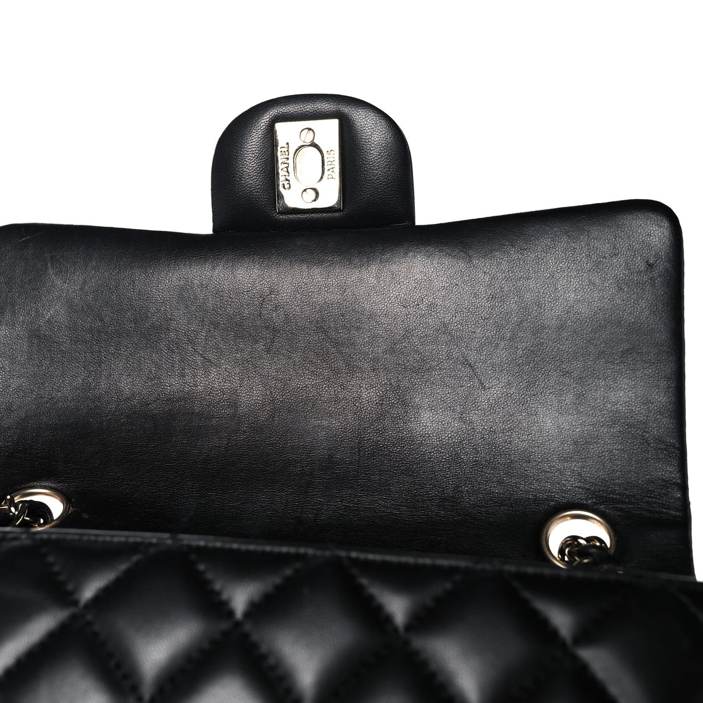 Lambskin Quilted Mini Rectangular Flap Black