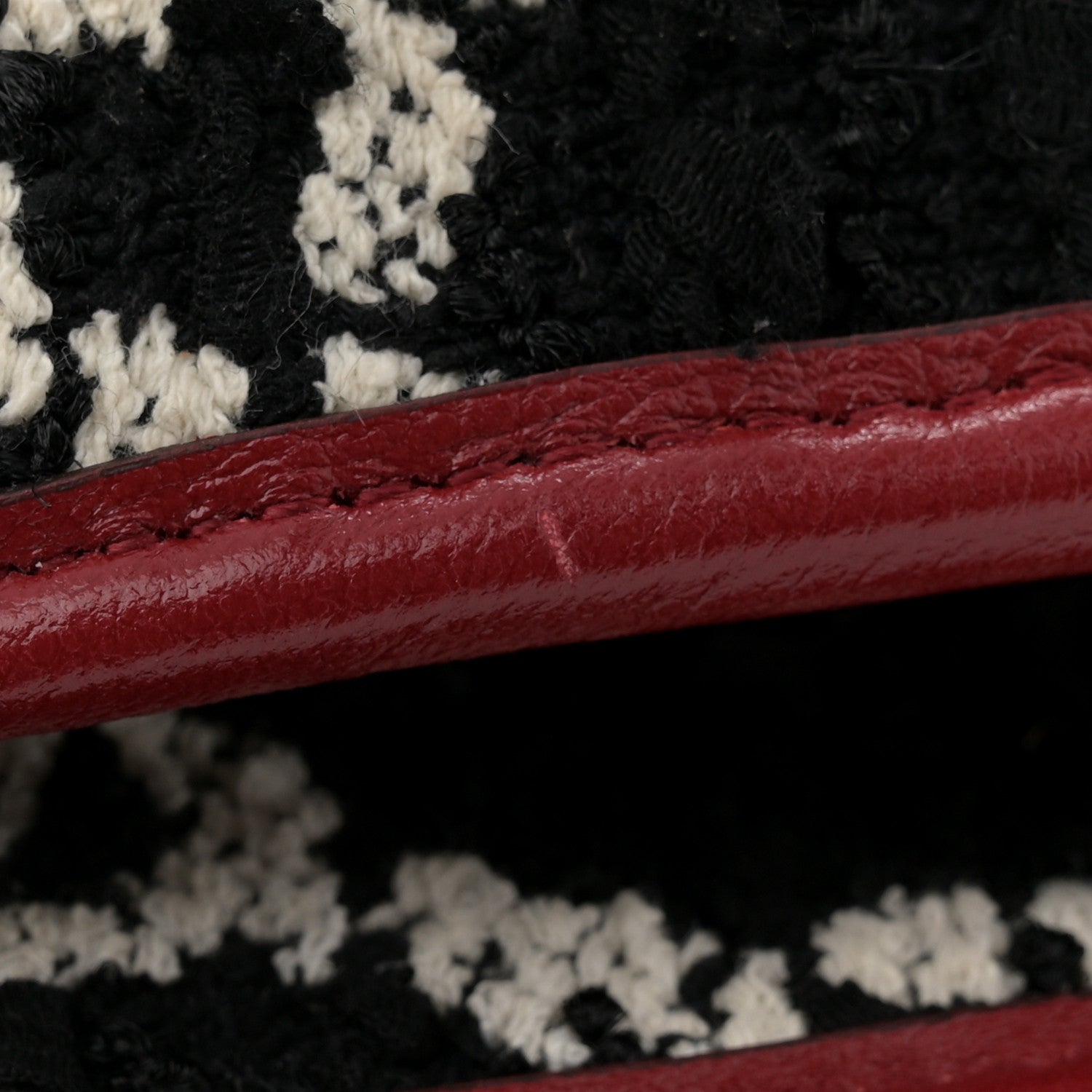 Gucci Tweed GG Monogram Large Rajah Chain Tote Romantic Cherry Black White 12 of 12