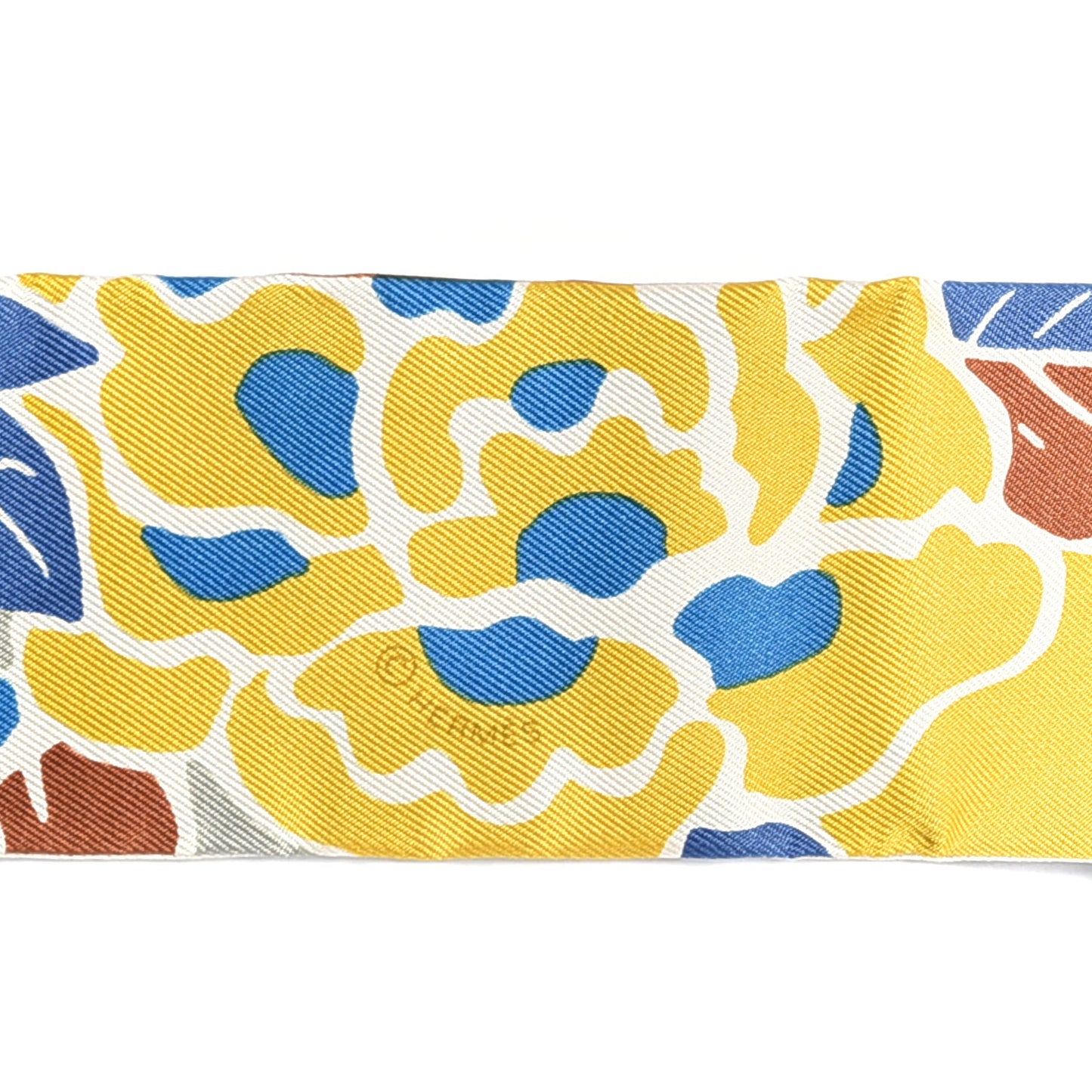 Silk Bingata Twilly Moutarde Bleu Brun