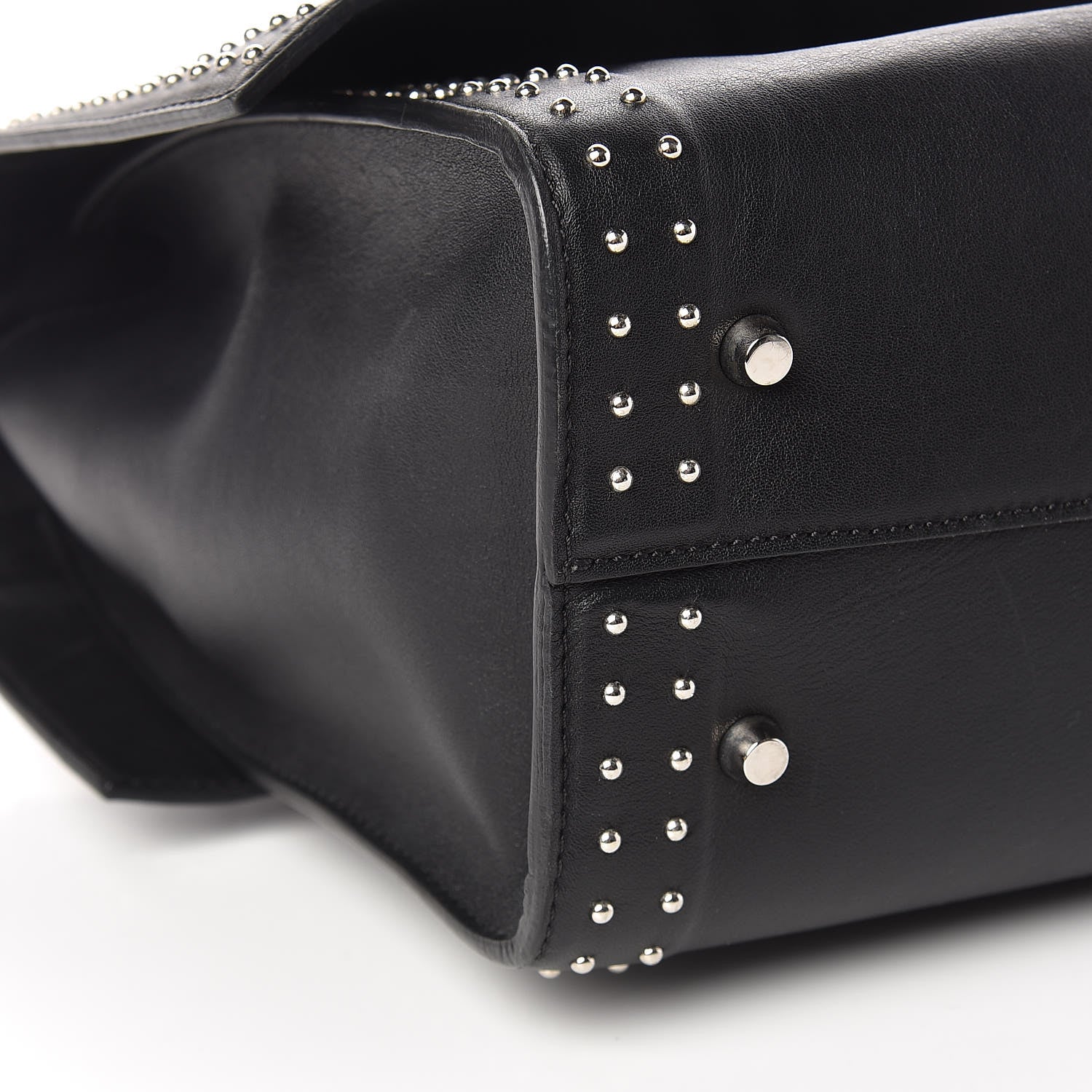 Givenchy Grained Calfskin Studded Medium Shark Lock Satchel Black 11 of 15