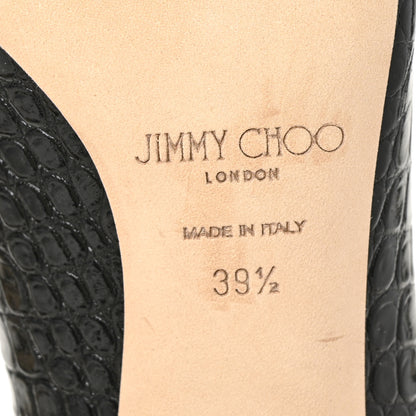 Jimmy Choo Crocodile Embossed Calfskin Love 85 Pump 39.5 Black 7 of 7