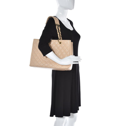 Chanel Caviar Quilted Grand Shopping Tote GST Beige Clair 2 of 15