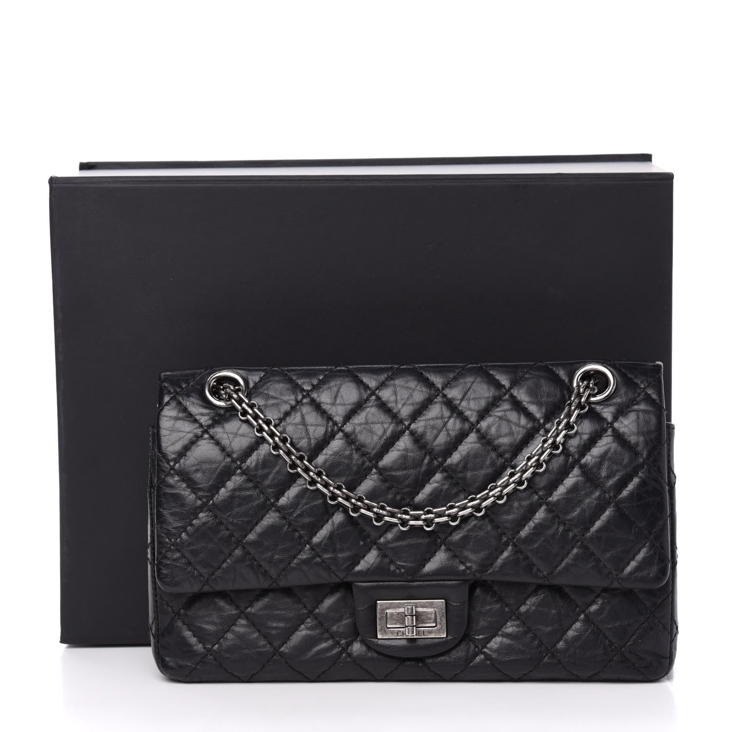 Chanel Aged Calfskin Quilted 2.55 Reissue 225 Flap Black 14 of 14