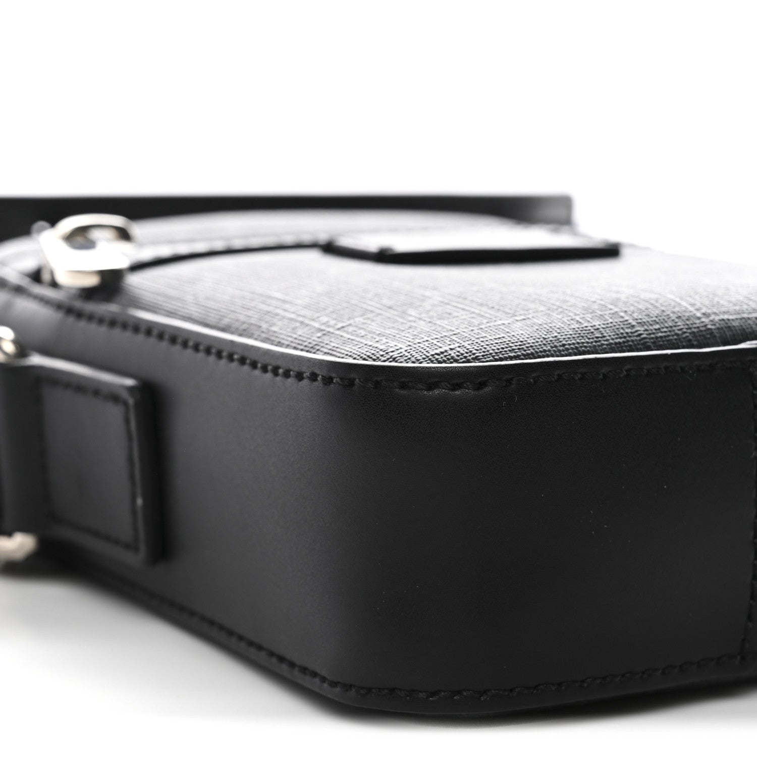 Gucci GG Supreme Monogram Appia Calfskin Web Small Camera Messenger Bag Black Grey 9 of 11