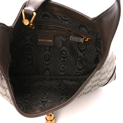 Gucci X BALENCIAGA BB Supreme Monogram Calfskin Web Small Jackie 1961 Hobo Beige Ebony 6 of 12