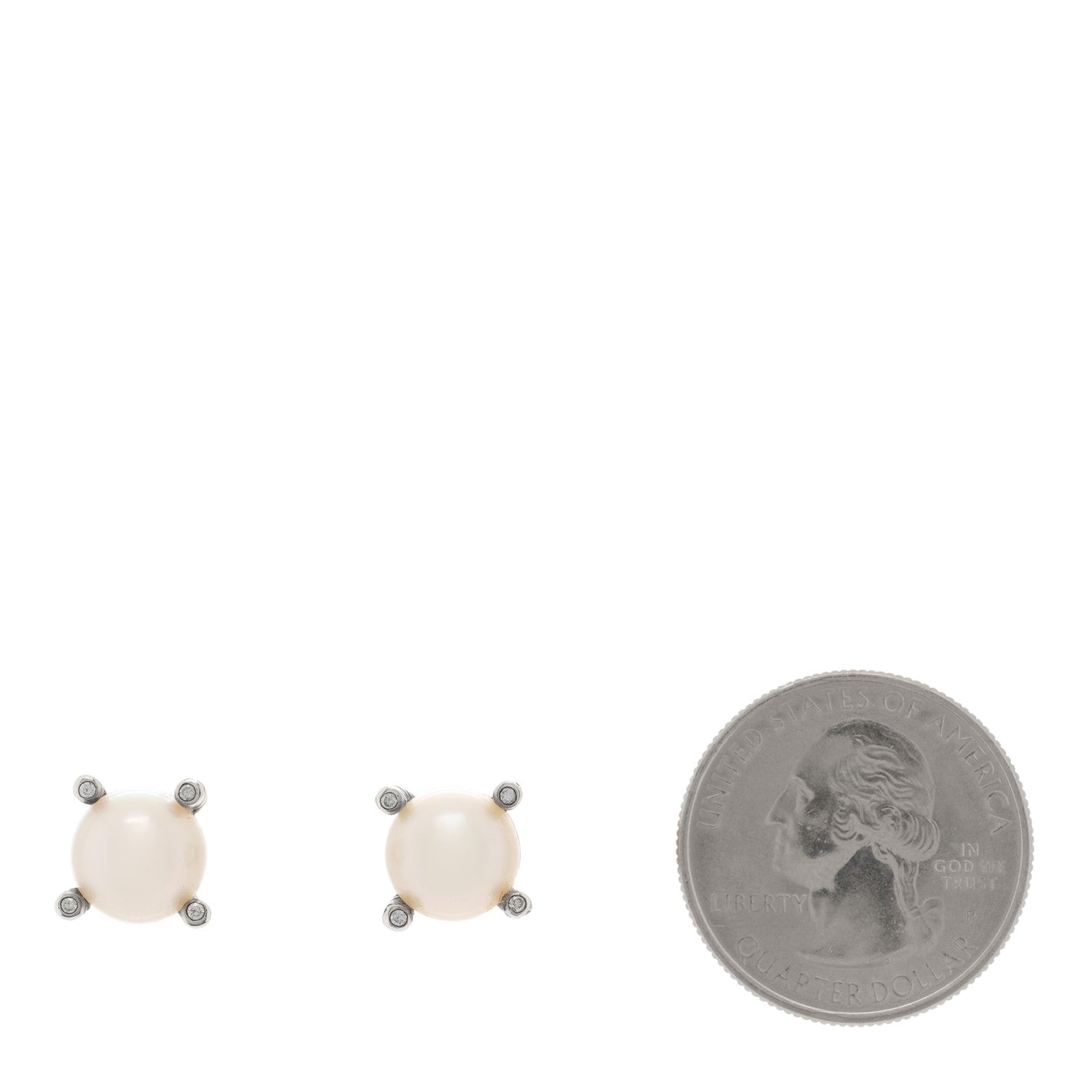 David Yurman Sterling Silver Diamond Pearl 10mm Cable Stud Earrings 2 of 4