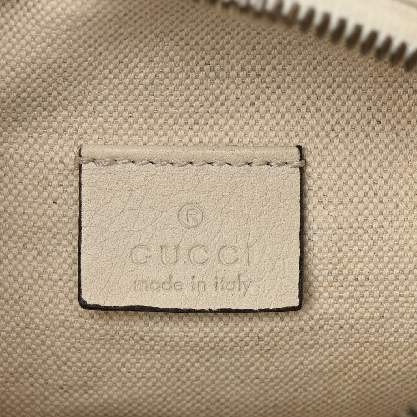Grained Calfskin Small Logo Belt Bag White