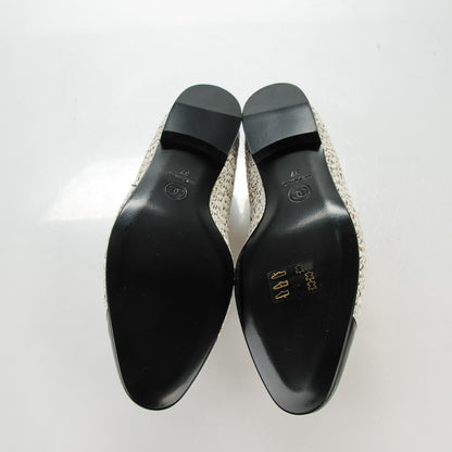 Chanel Tweed Patent Cap Toe CC Charm Loafers 37 Ecru Black Gold 5 of 9