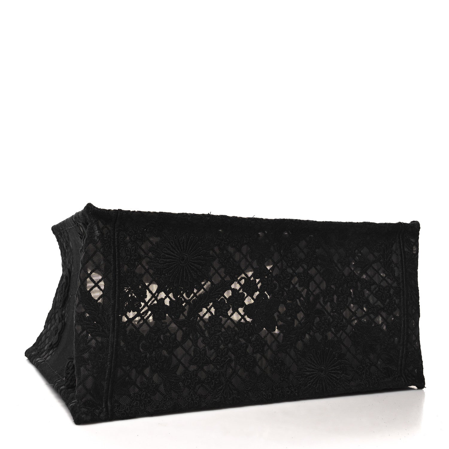 Christian Dior Embroidered 3D Macrame D-Lace Butterfly Medium Book Tote Black Multicolor 4 of 13
