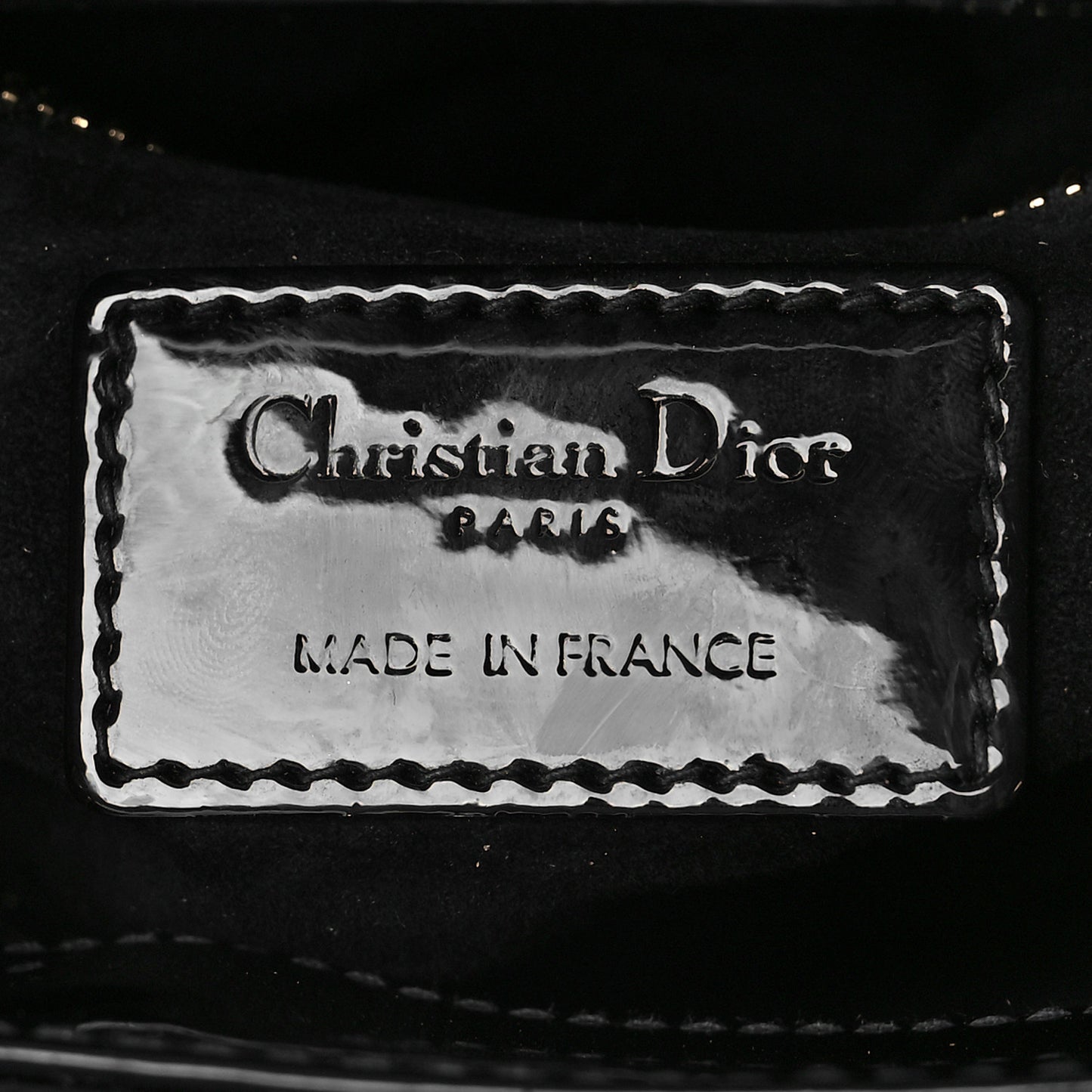 Patent Cannage Mini Lady Dior Black