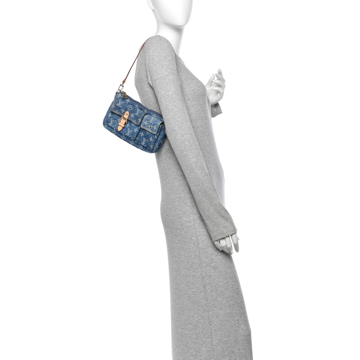Monogram Pochette Accessories Cargo  Blue Denim